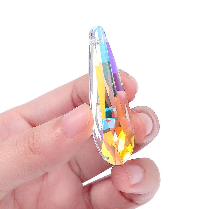 AB Color Crystal Glass Prism Pendants 10 Shapes Hanging Suncatcher Accessories Rainbow Maker Ornament Crystal Chandelier Parts