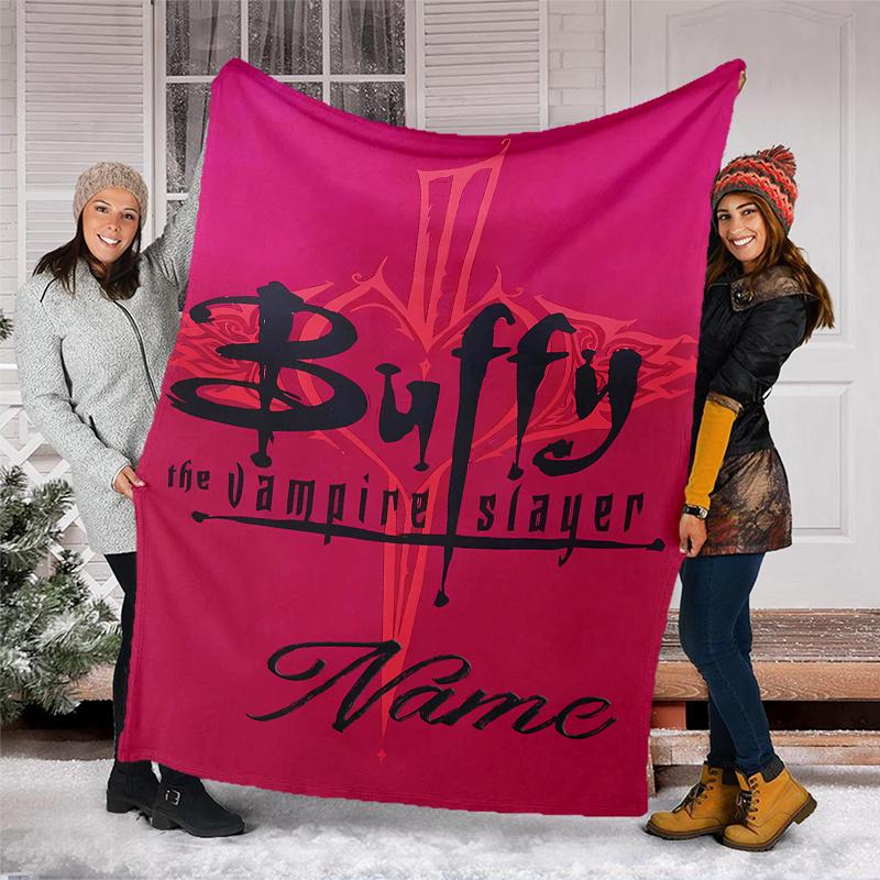 Personalized Custom Name Blanket - Buffy the Vampire Slayer Print Design,Blanket for Sofa,Bed,Travel,Camping - Soft and Warm, Great Gift