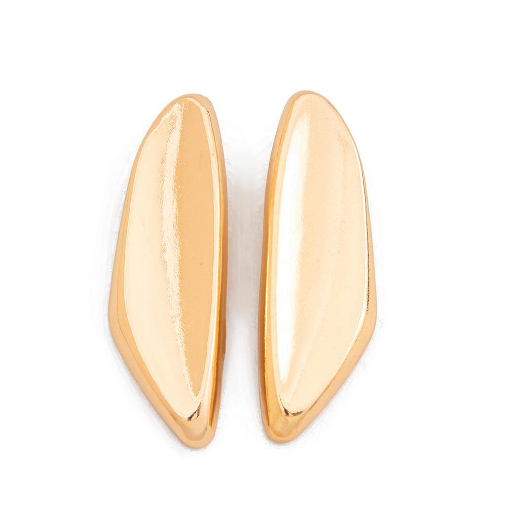 Ingemark Punk Irregular Geometric Smooth Surface Stud Earrings for Women Trendy Gold Color Metal Piercing Earrings Party Jewelry