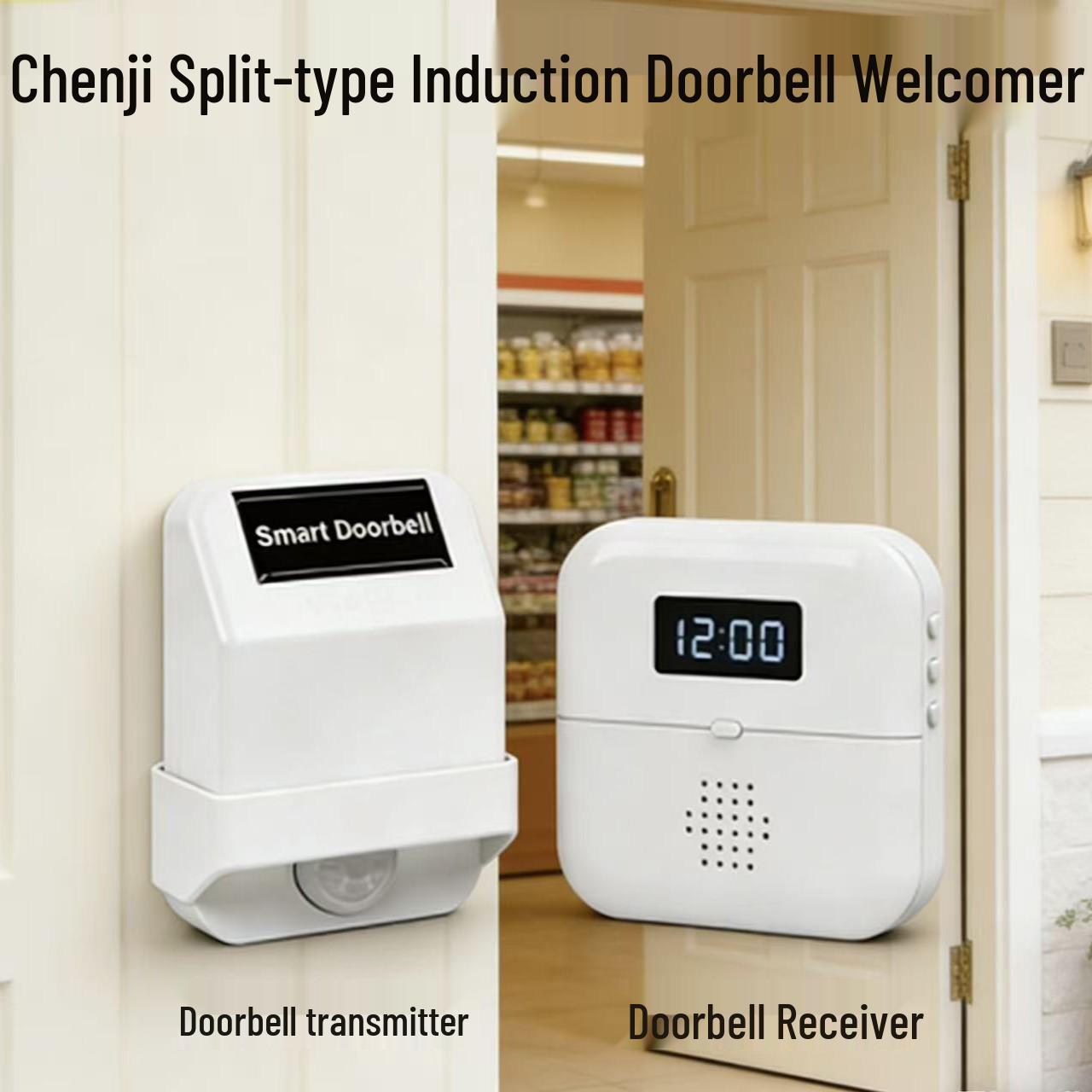 Chenji Smart Sensor Doorbell with Voice Welcome Prompt Transmitter (requires pairing)