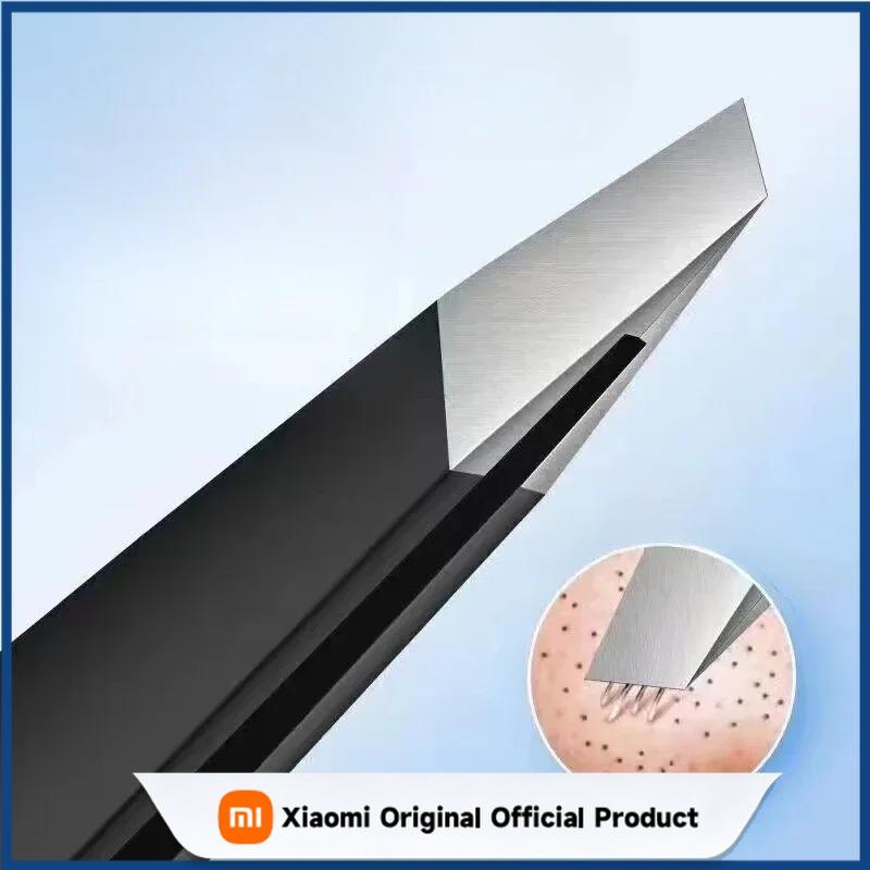 Xiaomi Stainless Steel Black Eyebrow Tweezer with Slant and Flat Point Beauty Tools for Eyelash Tweezer & Ingrown Hair Removal