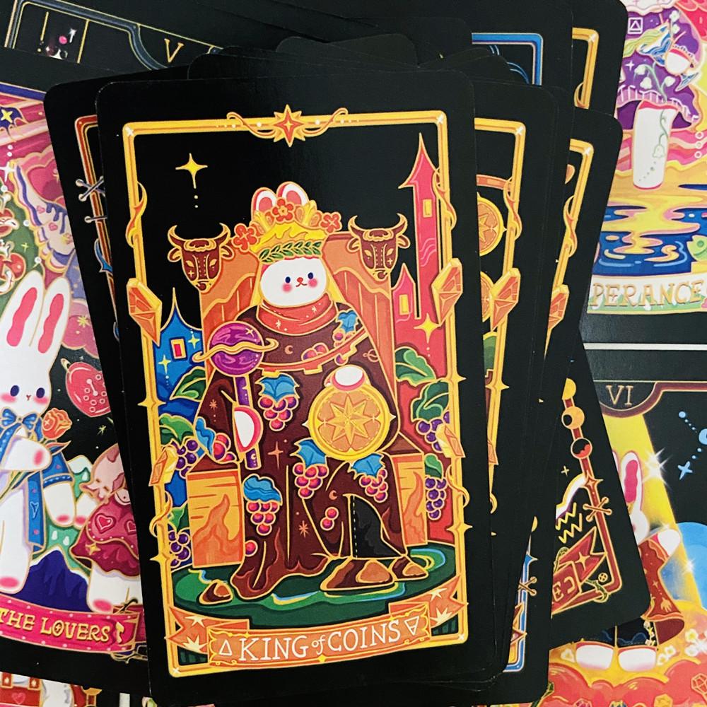Galaxy Reverie Tarot Cards 78pcs Cute Rabbit-Themed Tarot Cards Wait Board Games