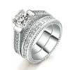 Wedding Rings For Women Classic AAA+ Cubic Zirconia Silver Couples Lovers Finger Ring Jewelry DWR606