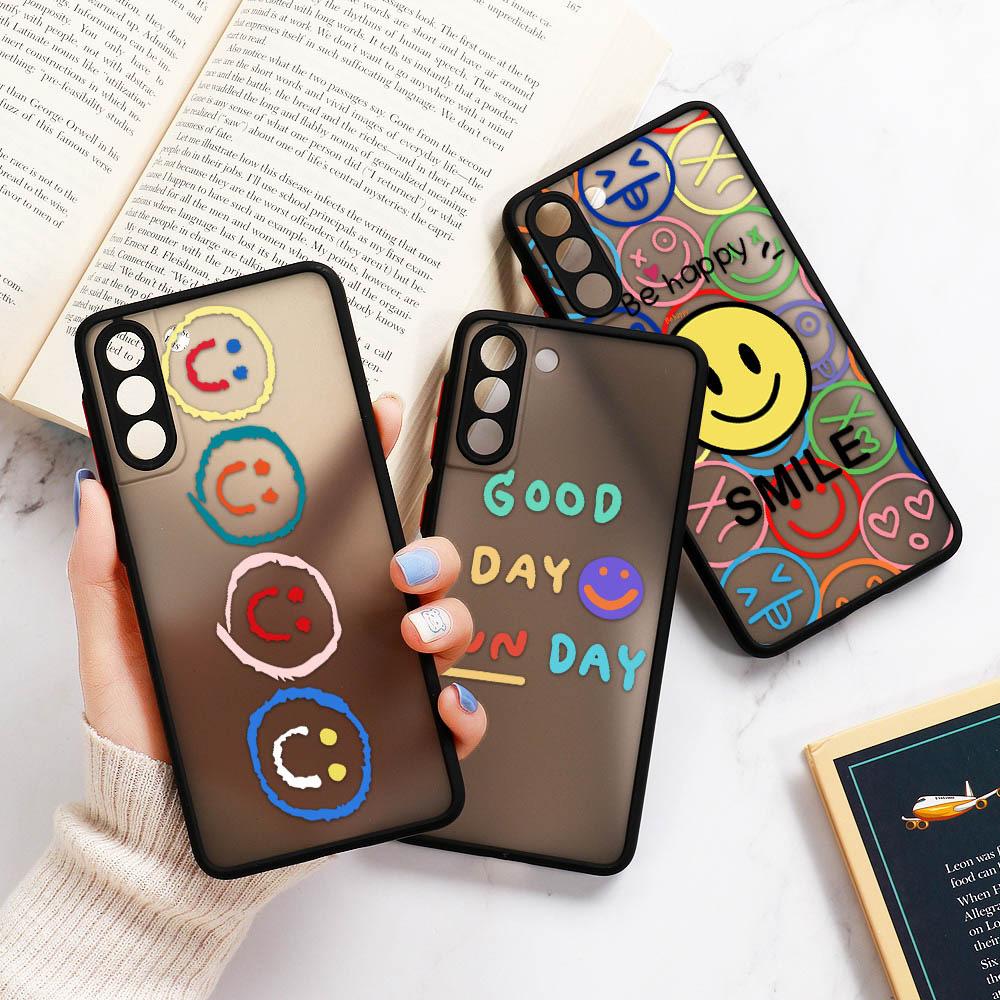 

Защитные чехлы для объектива камеры для Samsung A32 A51 A50 Honor 9X 8A 10X Lite, чехол для Redmi 9C Note9 iPhone 11, чехлы с рисунком улыбки, бампер для телефона