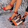 2025 Summer New Fashion Thin Heel Foreign Trade European and American High Heels Women's Large Size Temperament Fish Mouth Bag Heel Sandals
