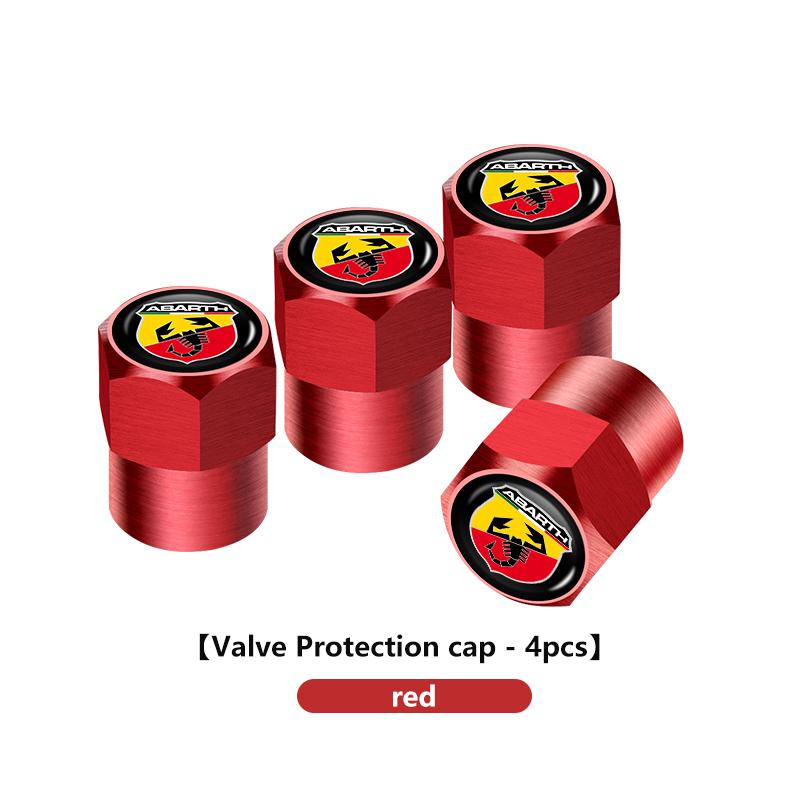 For Abarth 4Pcs Car Styling Aluminium Alloy Wheel Tire Valve Cover Caps FIAT 500 FR Stilo Doblo Tipo Lancia Musa Grande