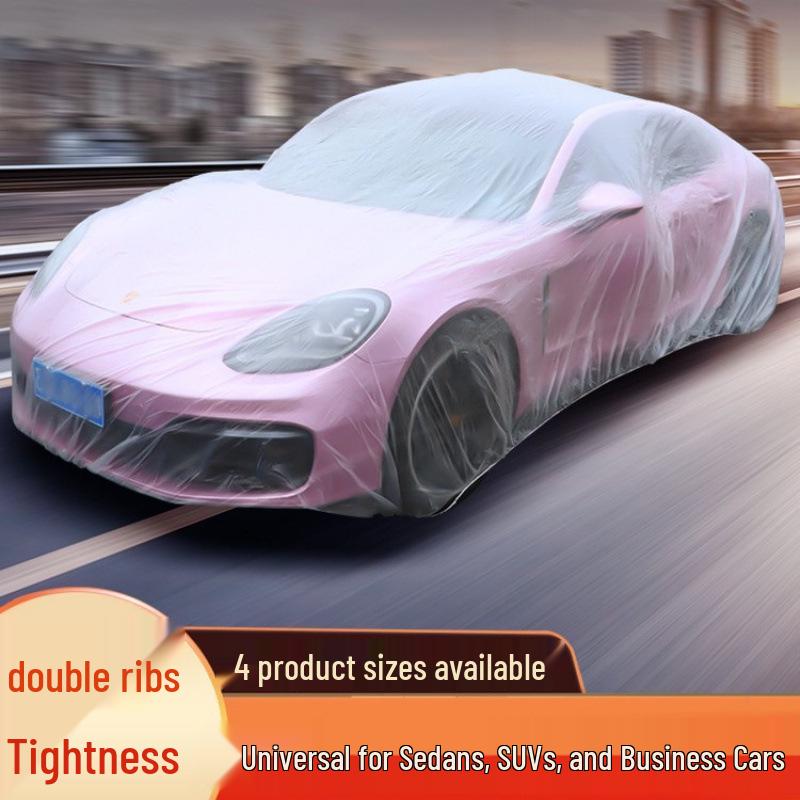 

Transparent Disposable Waterproof Car Cover - Anti-Bird Droppings & Dust Protection See description