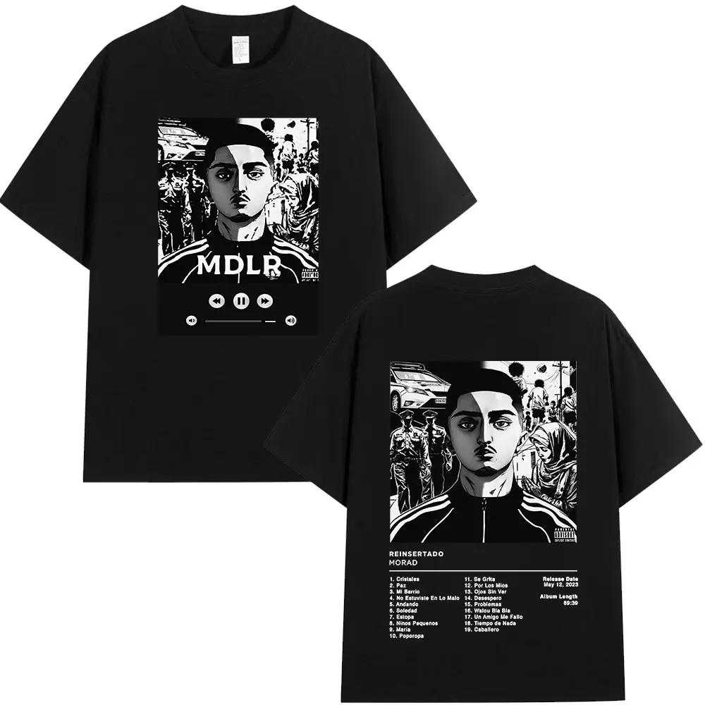 Rappare Morad M.D.L.R Grafisk T-shirt Herr Dam Kläder Mode Hip Hop Vintage T-shirt Bomull Oversize Kortärmad T-shirts