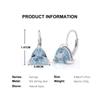 925 Sterling Silver Women's Earrings Natural Brazil Sky Blue Topaz Triangle 8.0mm Gemstones Fine Jewelry for Birthday Daily Wear