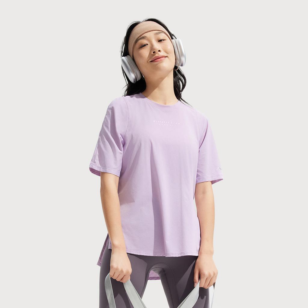 Li Ning Fitness Series Solid Color Round Neck Ice Silk Quick Dry Cool Comfortable Breathable Versatile Short Sleeve T-Shirt Women T-Shirts ATSV278-4