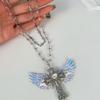 Stilvolle Punk-Schlüsselbein-Kette mit Kreuz-Anhänger Stabile Legierung Retro-Stile Modeaccessoire