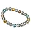 Hongchu Crystal Natural7A Colorful Topaz Bracelet Fashionable Ice-Transparent Topaz Round Bead Bracelet