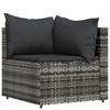 VidaXL Salon de jardin 4 pcs avec coussins Gris Résine tressée, ensemble de salon d'extérieur, ensemble de mobilier 319765