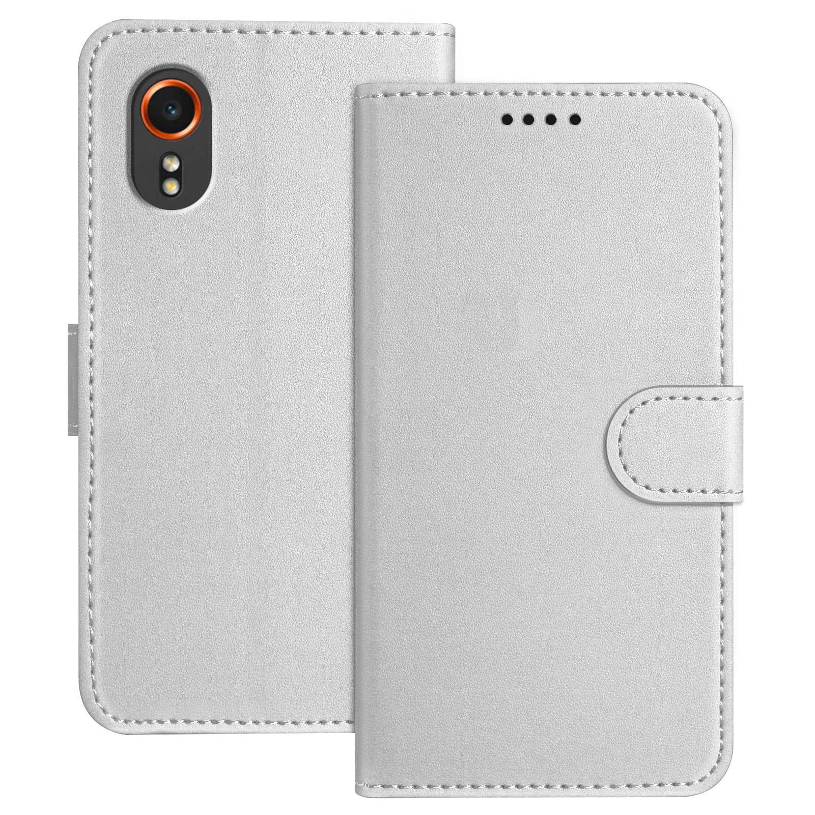 

For Samsung Galaxy Xcover7 Leather Case Wallet Stand Solid Color Anti Drop Phone Cover D