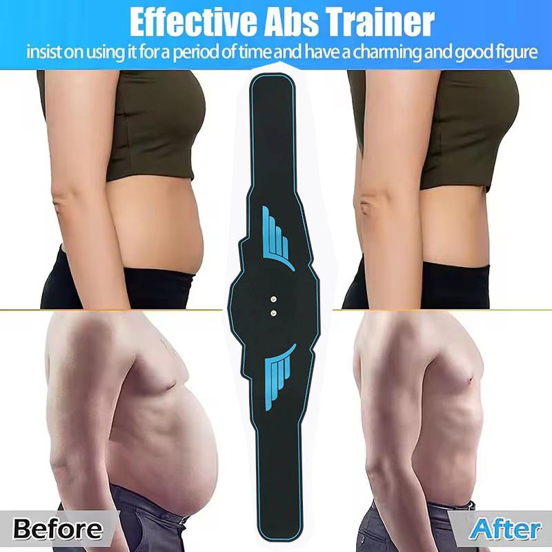 60cm Smart EMS Muscle Stimulator Trainer Fitness Massager Abdominal Training Belt Weight Loss Body Slimming Pad USB Rechargeable