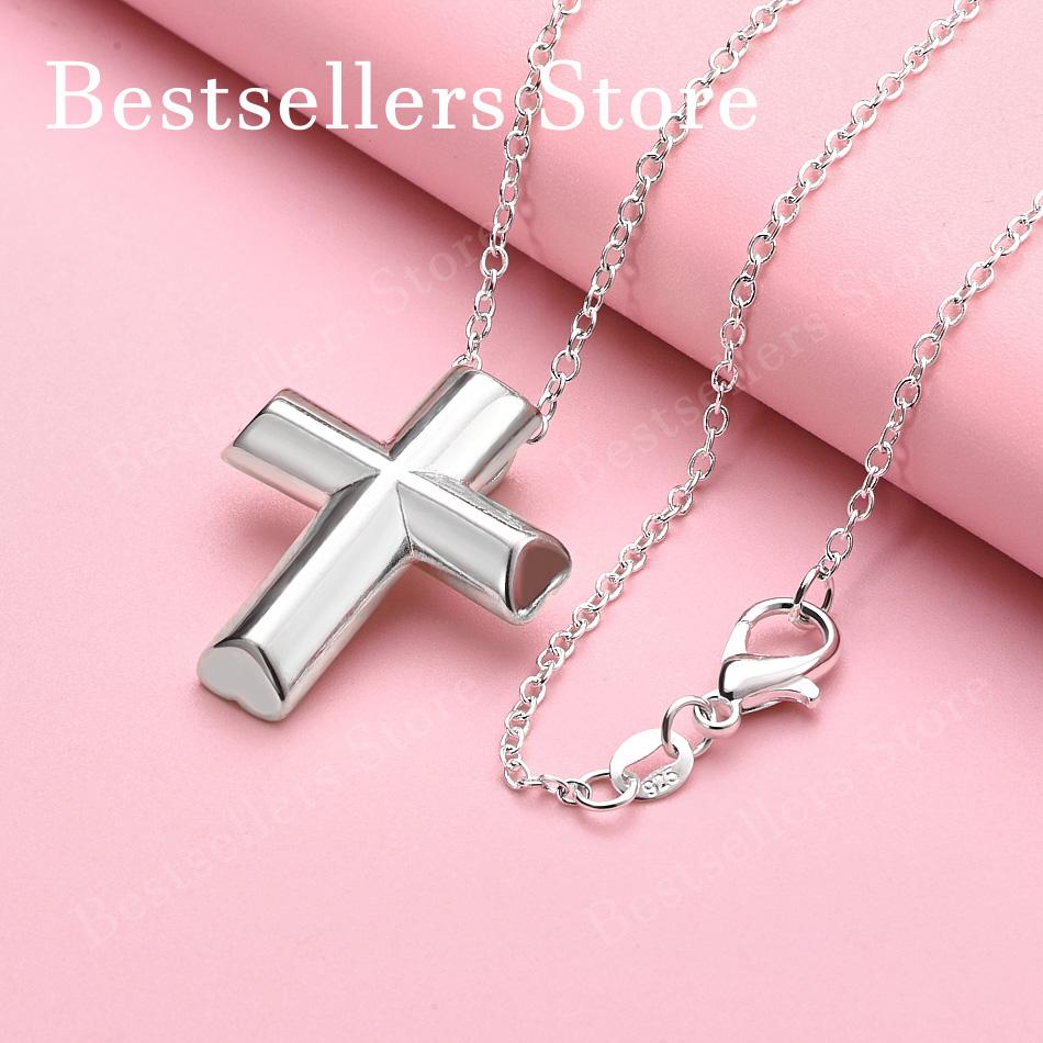 925 Sterling Silver 16-30 Inch Exquisite Cross Pendant Necklace for Women's Fashion Wedding Jewelry Gifts Accessories