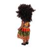 14 Zoll Schwarze Puppe mit Haarband Niedliches Kleid Afro-Haar Mädchen Mode-Puppe Wechselbare Kleidung