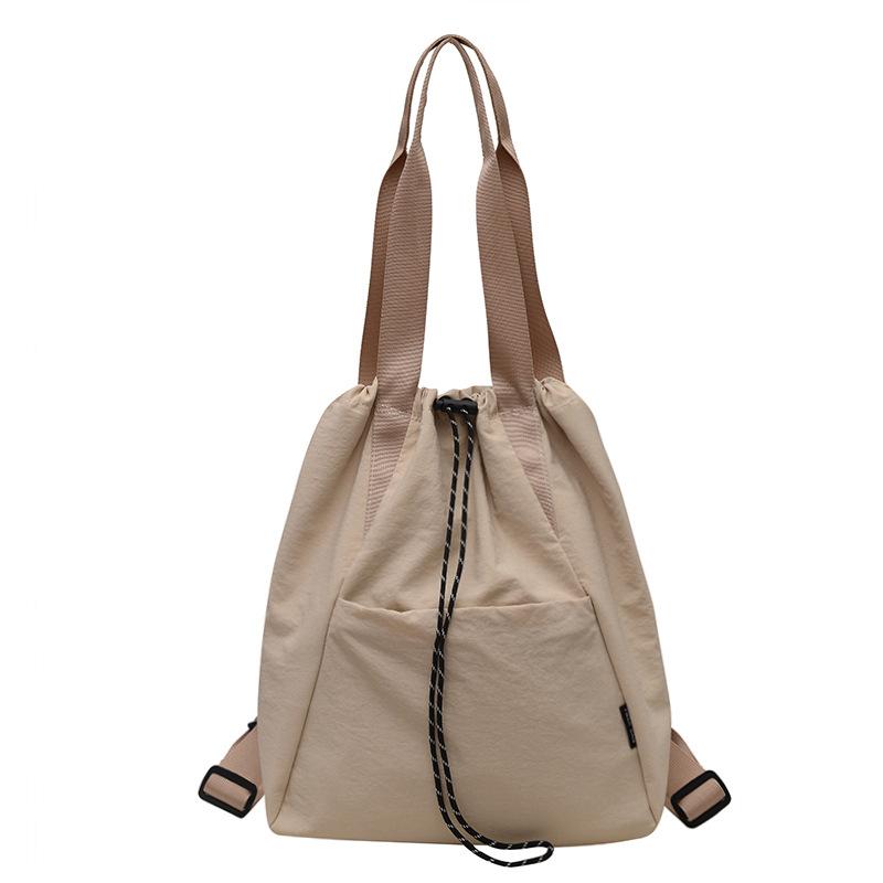 Nylon Tote Bucket Bag New Sports Wind Leisure Backpack Large Capacity Lightweight Travel Shoulder Bag