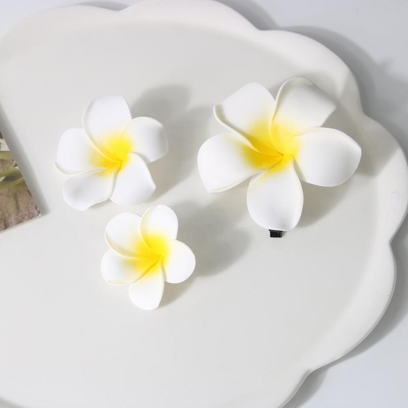 Simulation Plumeria Flower Hairpins Duckbill Hair Clip Barrettes Elegant Side Pin Casual Formal Hair Styling Ornaments