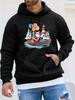 Lighthouse Boat Seaside Streetwear Print Casual Sport Outdoor Unisex Hoodie Long Sleeve Sweatshirt Unisex Top Autumn/Winter Apparel