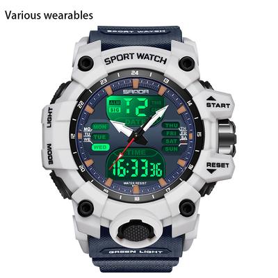 Luminous Electronic Alarm Clock Multifunctional Men's Watch Fashionable Korean Style Waterproof Transparent Watch