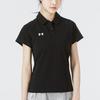 Under Armour Cotton Blend Solid Color Sports Polo Shirt Women Tops Black 22500522-001