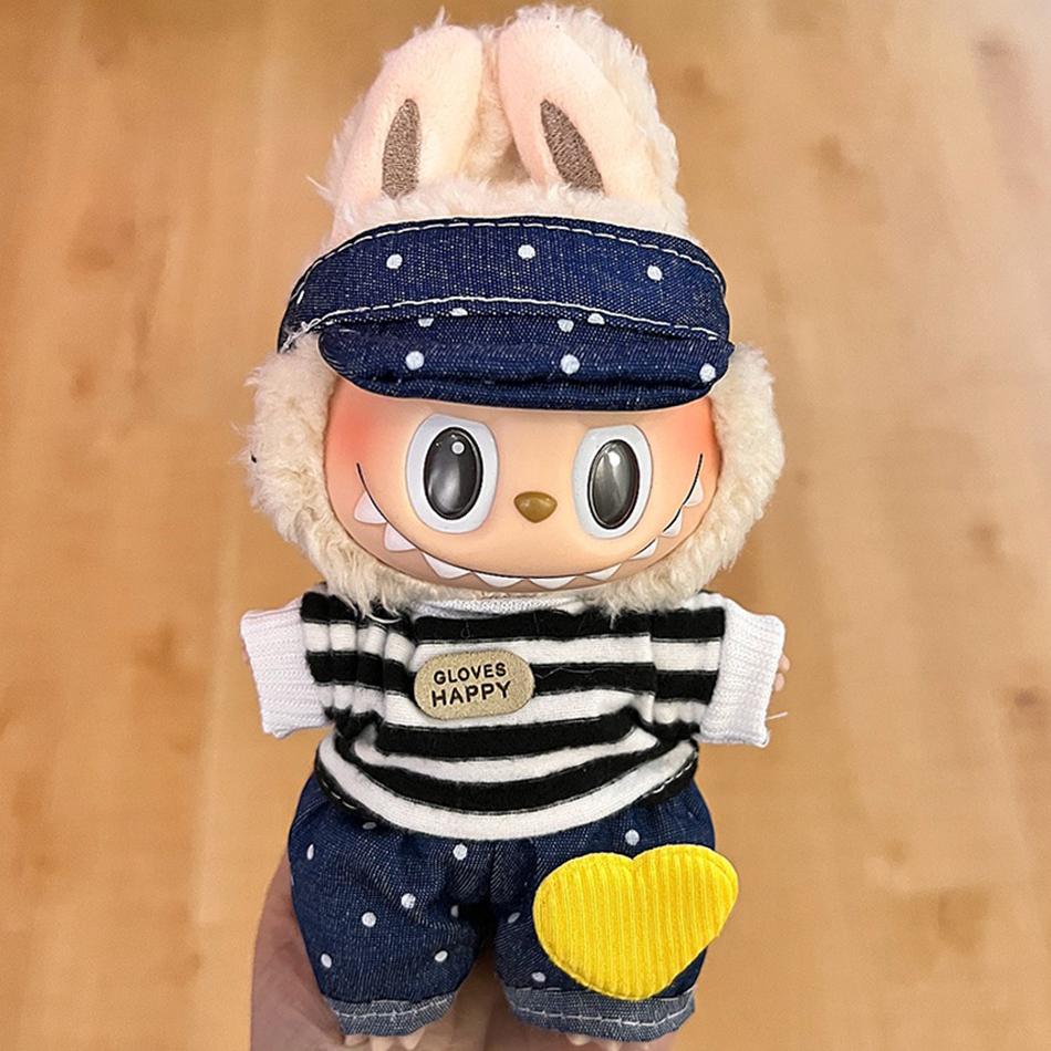 17cm Labubu Clothes Halloween V1 A2 A3 Plush Doll Accessories Labubu Designer Clothes Pumpkin Costume Set