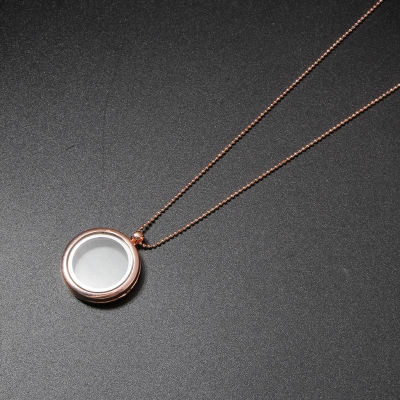 Locket Necklace Diy Floating Round Locket Pendant Live Floating Memory Necklace Suitable for Women's Friendship Necklace