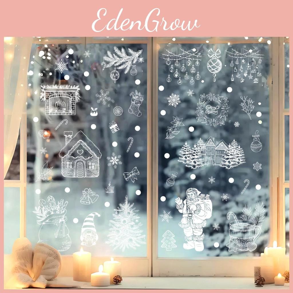 Xmas Window Decals Pvc Snowflake Santa Static Stickers For Christmas Home Decor