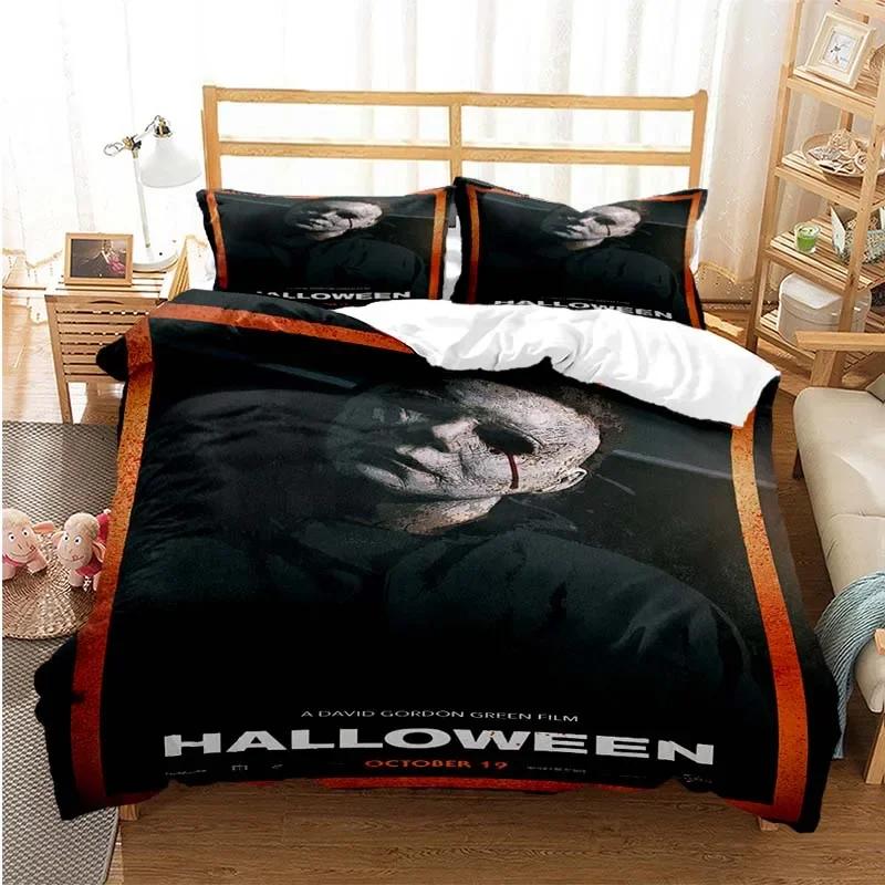 Halloween Michael Myers 3D Printed Bedding Set Duvet Covers Pillowcases Comforter Bedding Set Bedclothes Bed Linen