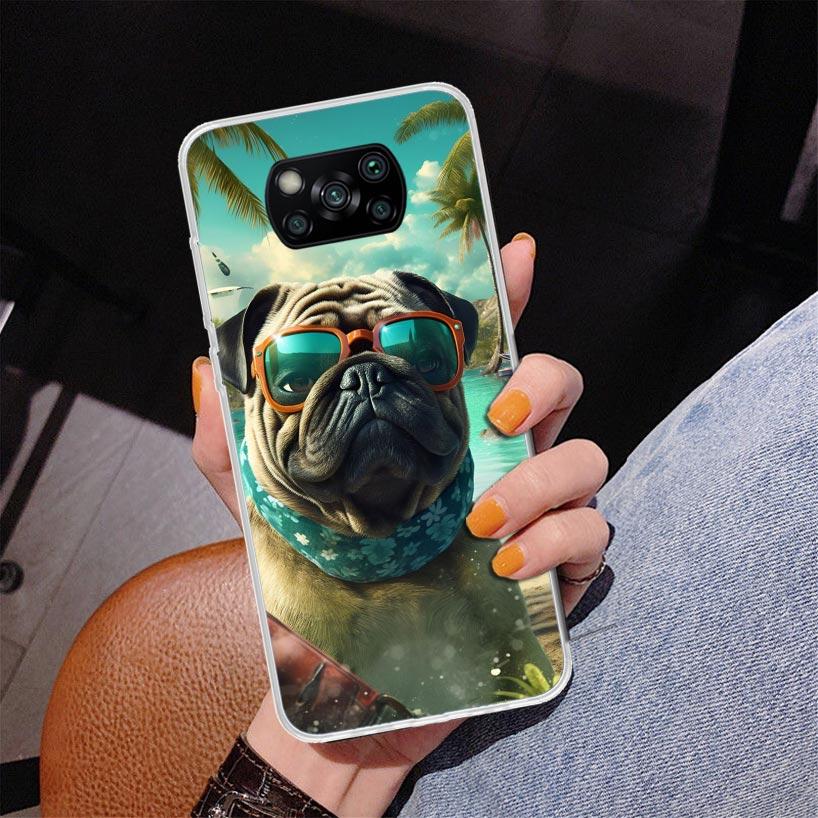 Liebe Mops Niedliche Hundehülle Für Xiaomi Poco X7 X6 X5 Pro F7 Ultra Redmi 15C 15 13C 13 12C 12 10 10A 10C 9 9A 9C 9T Hülle Poco