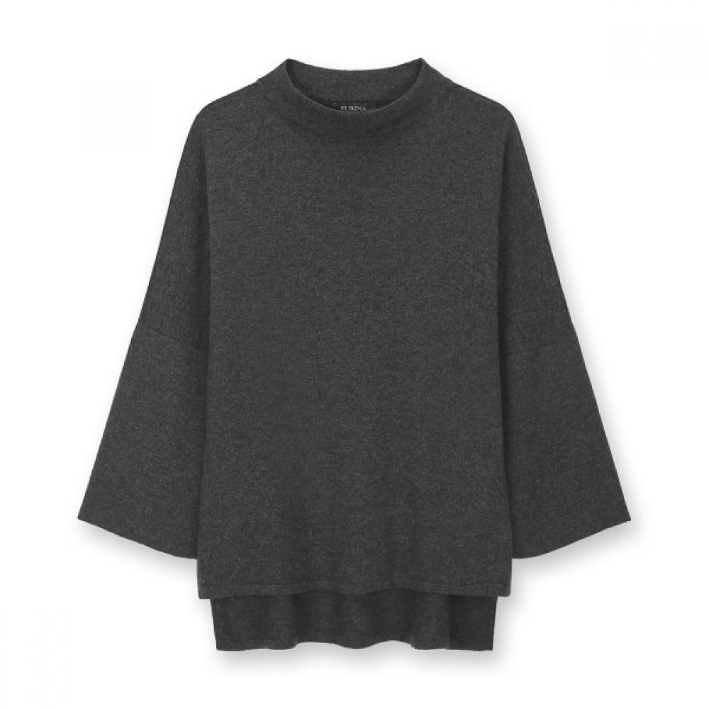 Furina Cashmere Blend Stingray High Neck Sweater charcoal/FREE