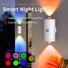 Rechargeable LED Night Light with Motion Sensor, RGB Gradient Ambient Light, Dimmable Indoor Lamp, Magnetic Stair Lights, Suitable for Entryway