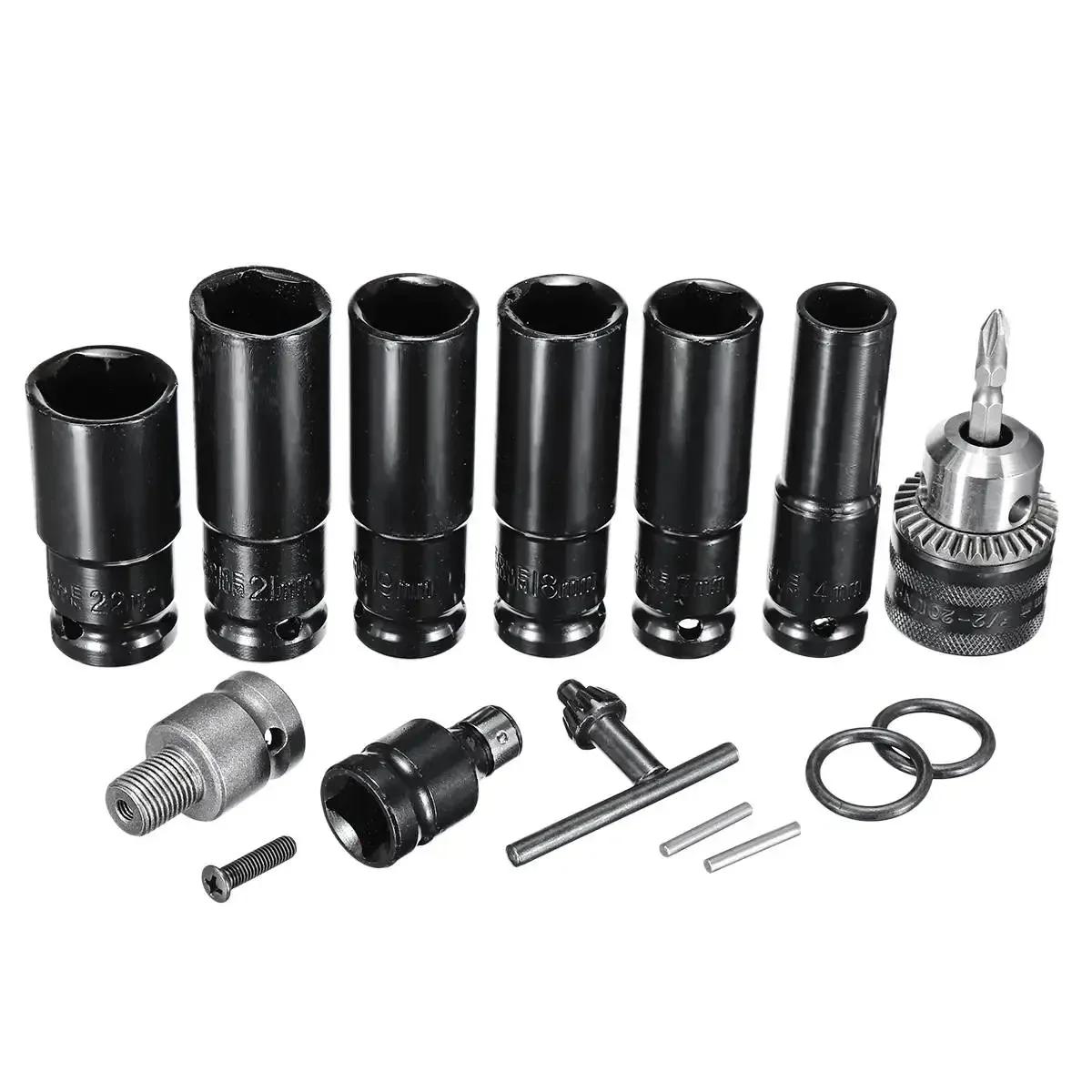 

Universal Accessories Impact Socket Set For Electric Impact Wrench Sleeves Batch Head Drill Chuck For Wrench Adapter Hand Tool