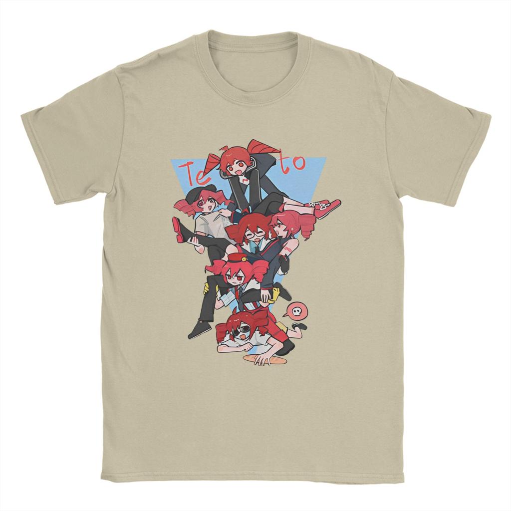 Anime Kasane Teto T-Shirt Hipster T-Shirty Krótki Rękaw Streetwear Topy Plaża Czysta Bawełna Okrągły Dekolt Oversize Top T-Shirty