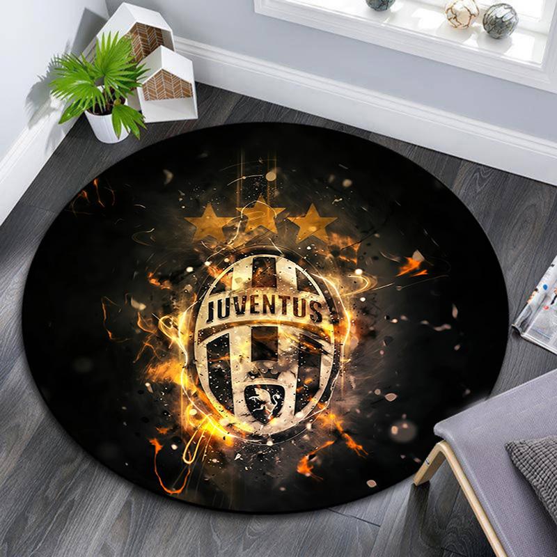 Juventus Football Club4 Round Area Rug,Carpet Rug for Living Room Bedroom Sofa Playroom Decor,Non-slip Floor Mat