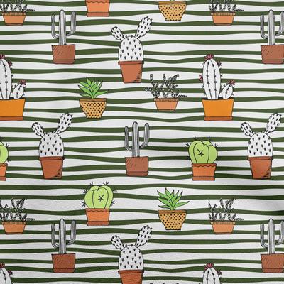 Cotton Flex Dark Blue Fabric Cactus Sewing Material Print Fabric By The Yard 40 Inch