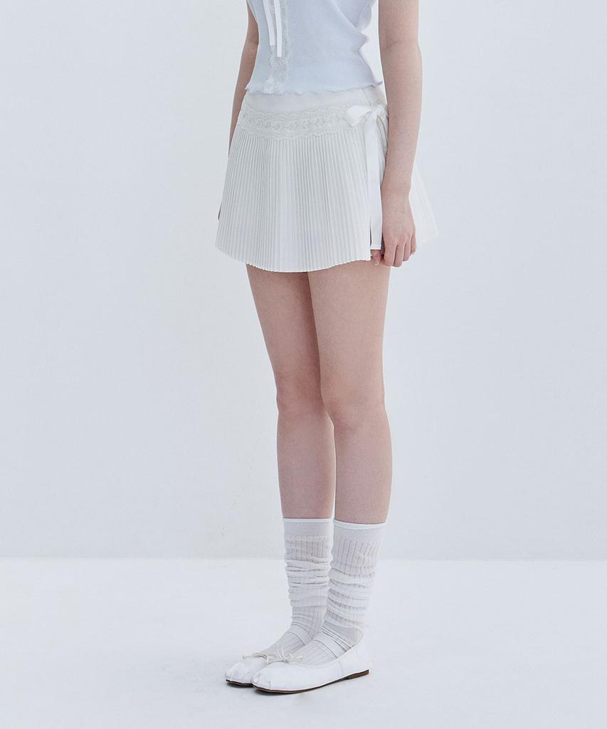 Moabel Classic Pleats Skirt - Ivory