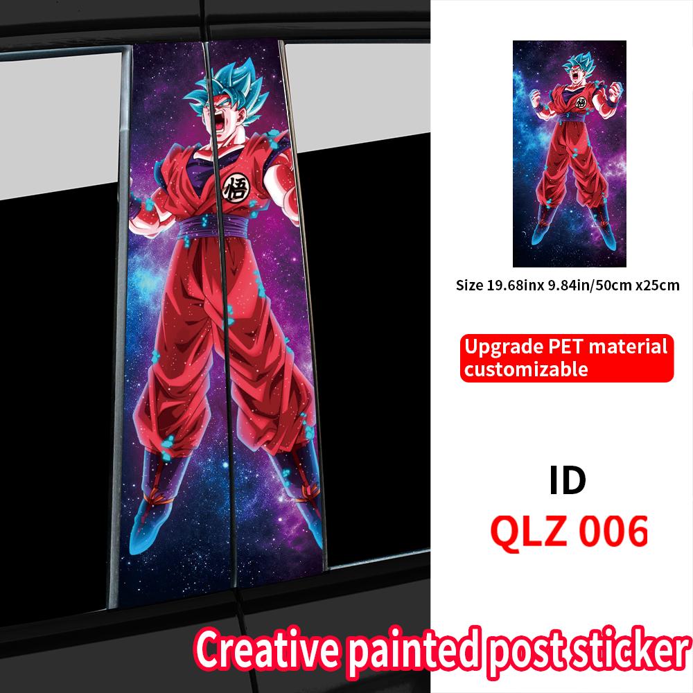 Anime Son Goku Car Stickers Car B-pillar Vinyl Decals Waterproof Auto Center Pillar Sticker Cover Scratches Vehicle Decor Decal