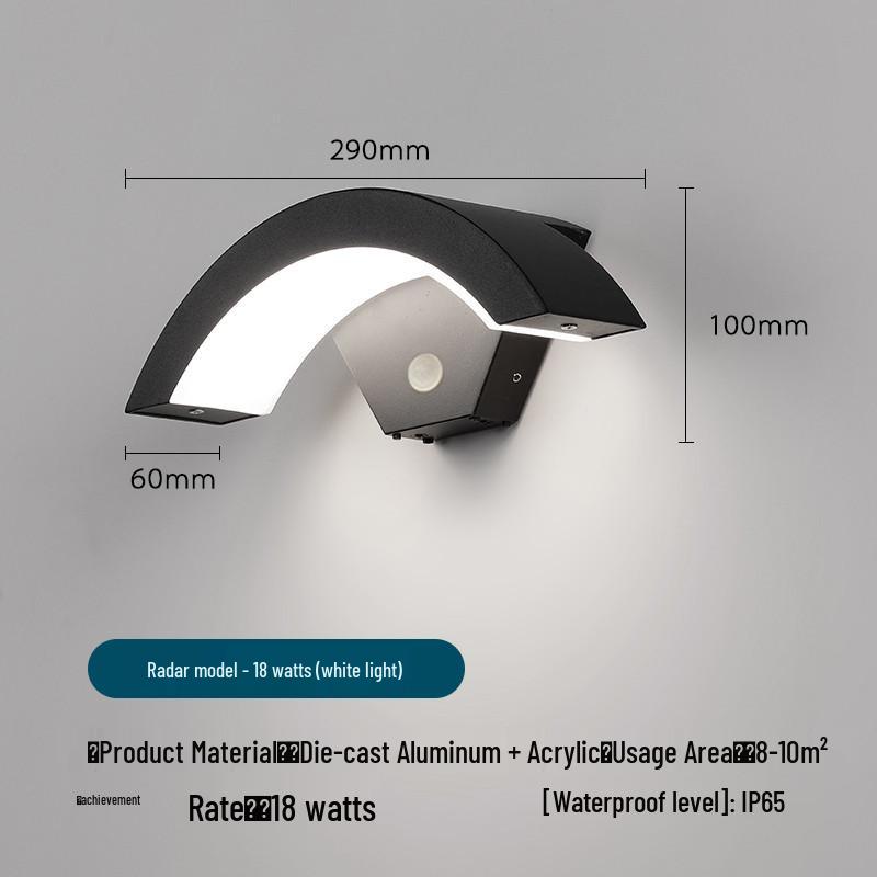Waterproof Outdoor LED Wall Light for Courtyard, Balcony, Staircase, and Corridor - Super Bright with Induction Technology
