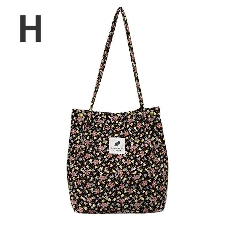 Women's Shopping Bag Large Ladies Canvas Shoulder Bags Tote Shopper Eco Reusable Bag Floral Handbag for Women