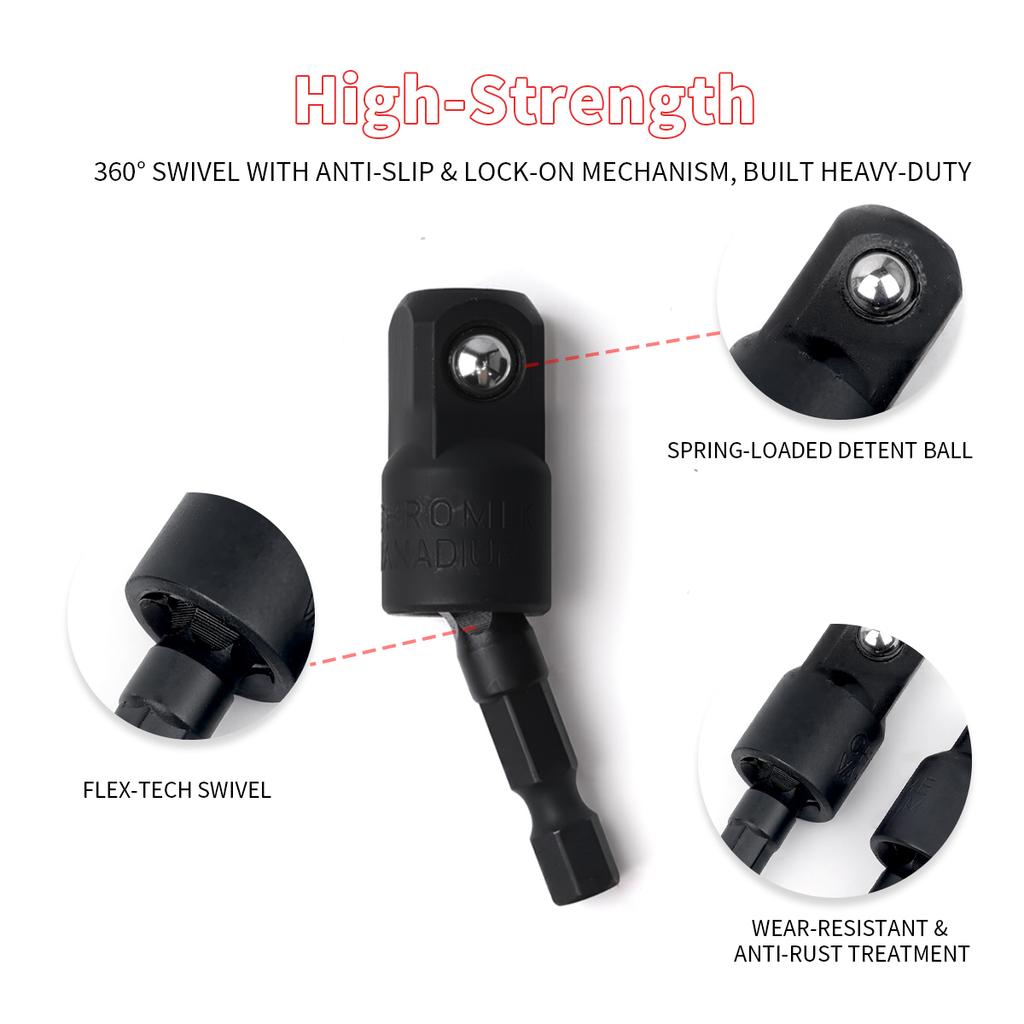 360°electric Drill Air Screwdriver Sleeve Universal Adapter Hexagonal Handle To Square Head Rotary Adapter Connect Rod Tool