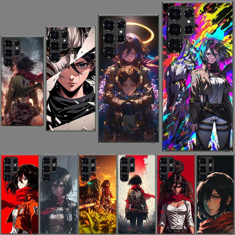 Character MIKASA Phone Case For Samsung Galaxy S24 S23 S21 S20 FE S22 S26 Ultra S25 Edge S10 Plus Cover Clear TPU Capa Shell Coq