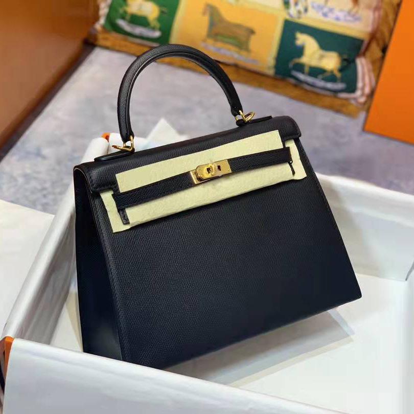 Genuine Leather 2021 New H Family Women's Bag Cowhide Palm Pattern Lock Bag Casual Shoulder Handbag Trend