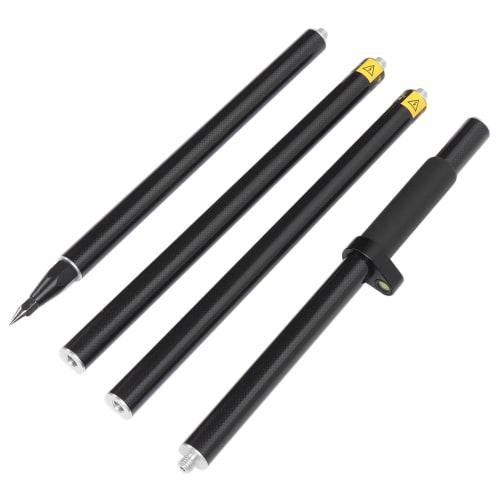 4 Section Prismatic Pole, Level Bubble 2 Meter Total Station Prismatic Pole Aluminum Alloy for Tunnel Subway Mine Highway