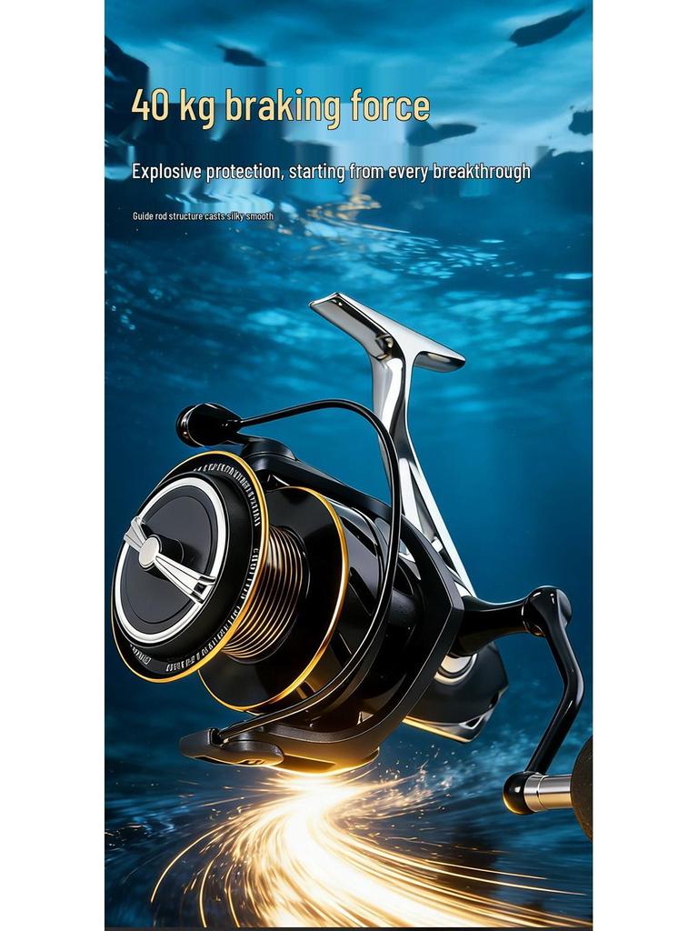 Cross-border Long-casting Gapless Spinning Reel with Slanted Mouth, Metal Line Cup and Foot Base for Anchor Fishing