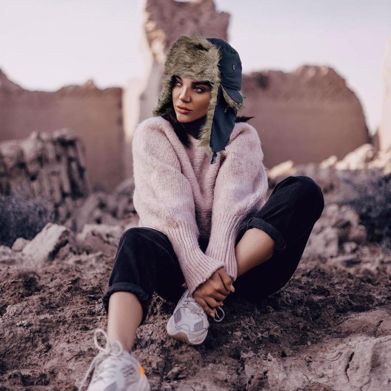 Windproof Winter Hat for Men Warm Soldier Pilot Hat Patrolman Earmuffs Polyester Fiber Russian Ski Hat Cold Weather