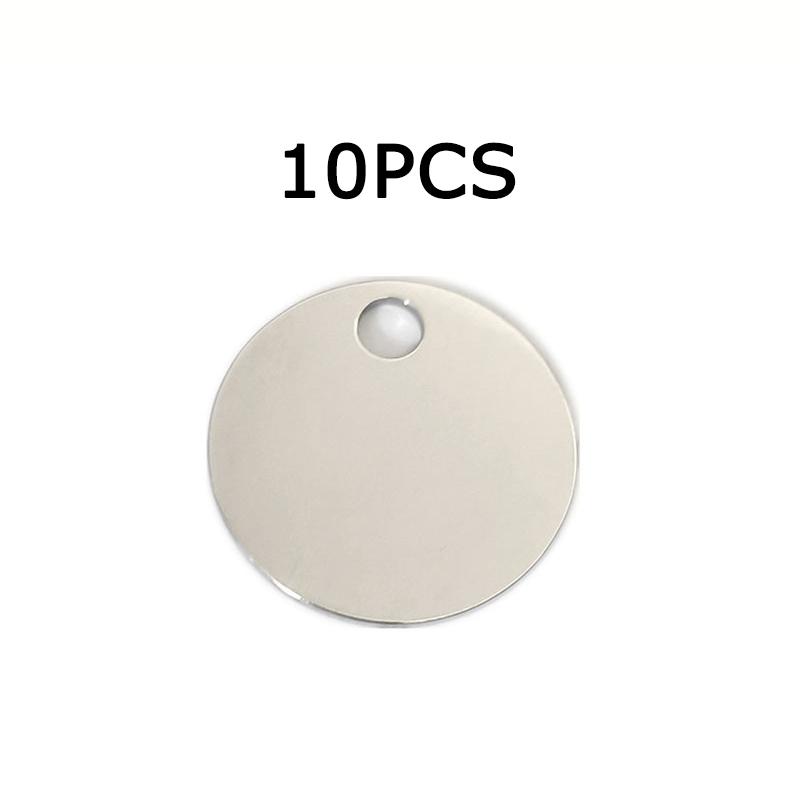 

WTEMPO Stainless Steel Round Tag Keychains Jewelry Pendant Key Chains Can Be Engraved Handbag Packback Car Key Pendants 4cm серебряный