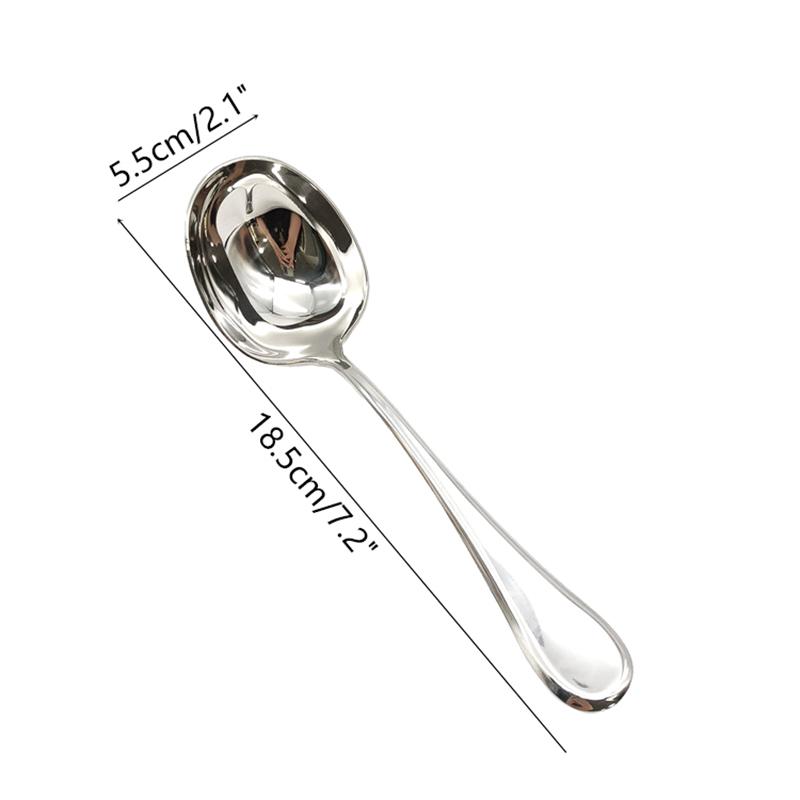 Stainless Steel Round Spoon Net Red Golden Dinner Long Handle Stirring Dessert Spoons For Kitchen Accessories Gadgets
