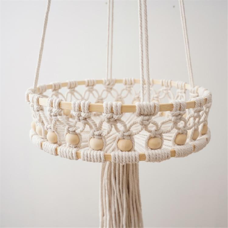 Sturdy Cotton Handwoven Hanging Storage Baskets Stylish Kitchen Organizers Portable for Fruit and Vegetable Display